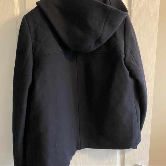 Zara Navy Wool Blend Toggle Hooded Jacket - Picture 8 of 15